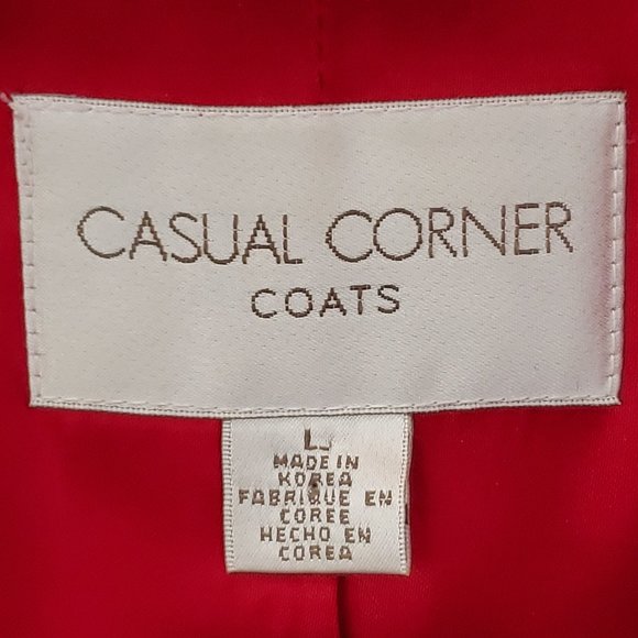 Vintage Women's L Casual Corner Red Wool Cashmere Coat Lined Toggles Pockets - Picture 3 of 13